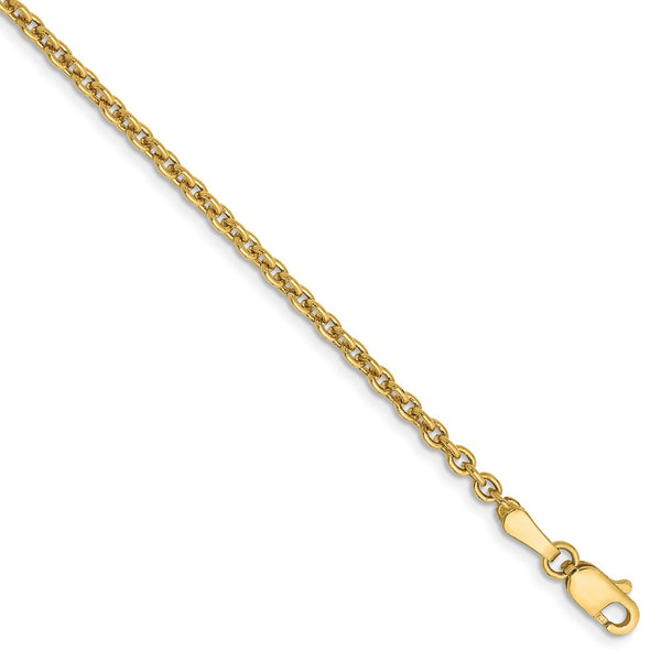 14k 2.2mm Forzantine Cable Chain Anklet-WBC-PEN139-9
