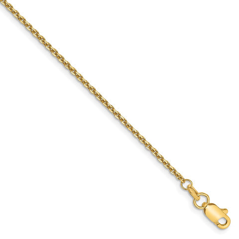 14k 1.45mm Solid D/C Cable Chain Anklet-WBC-PEN140-9