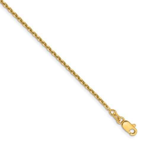 14k 1.65mm Solid D/C Cable Chain Anklet-WBC-PEN141-9