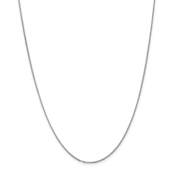 14k White Gold 1.15mm Rolo Pendant Chain-WBC-PEN322-18