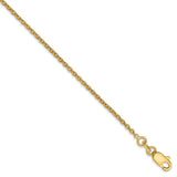 14k 1.4mm Forzantine Cable Chain Anklet-WBC-PEN328-9