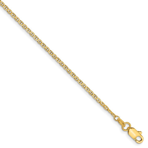 14k 1.5mm Lightweight Flat Anchor Link Chain Anklet-WBC-PEN50-10