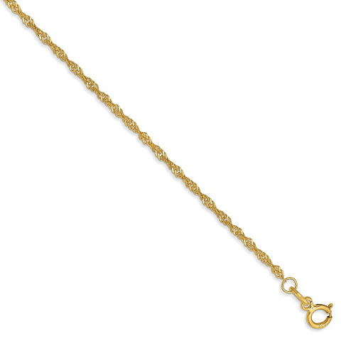 14k 1.4mm Singapore Chain Anklet-WBC-PEN52-10