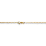 14k 1.25mm Flat Figaro Pendant Chain-WBC-PEN7-18