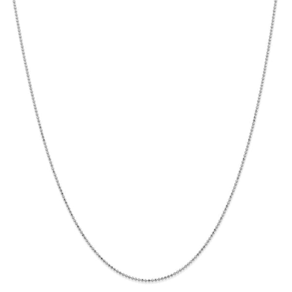 14k WG 1.2mm D/C Beaded Pendant Chain-WBC-PEN79-20