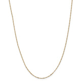 14k 1.25mm Flat Figaro Pendant Chain-WBC-PEN7-24