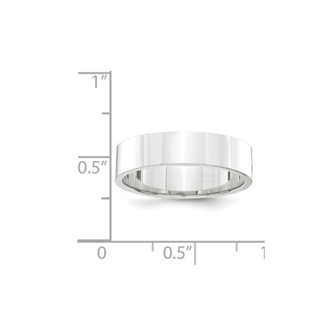 Platinum 5mm Comfort-Fit Flat Band-PFB050-6-WBC