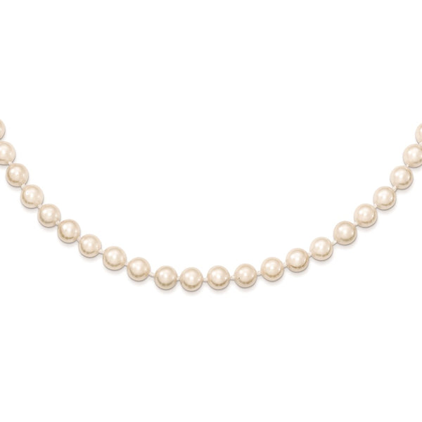 14k 5-6mm Round White Saltwater Akoya Cultured Pearl Necklace-WBC-PL50AA-20