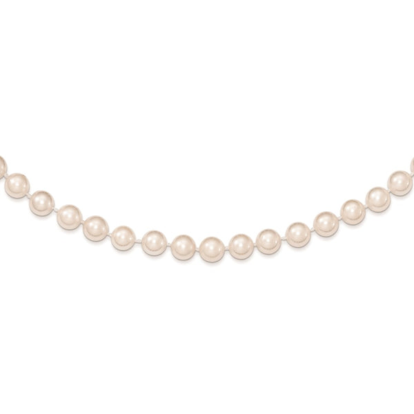 14k 6-7mm Round White Saltwater Akoya Cultured Pearl Necklace-WBC-PL60AA-24