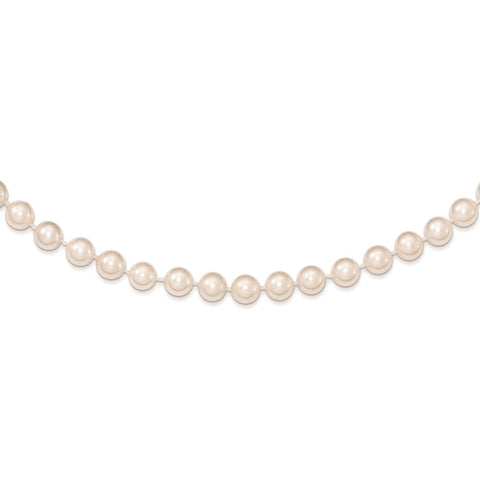 14k 6-7mm Round White Saltwater Akoya Cultured Pearl Necklace-WBC-PL60AA-18