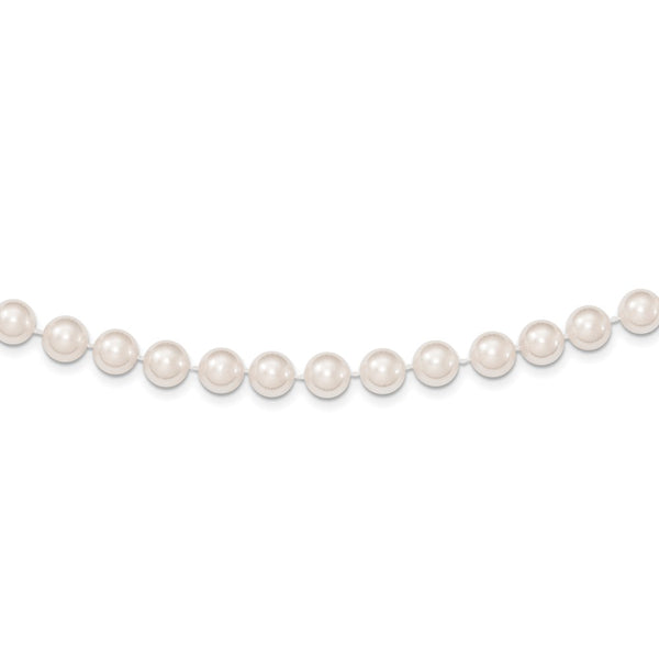 14k 7-8mm Round White Saltwater Akoya Cultured Pearl Necklace-WBC-PL70AA-20