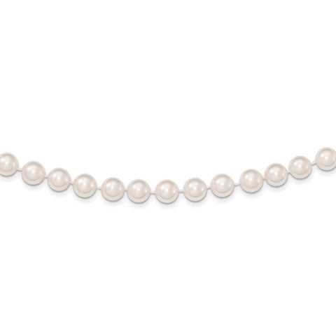 14k 7-8mm Round White Saltwater Akoya Cultured Pearl Necklace-WBC-PL70AA-20