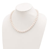 14k 8-9mm Round White Saltwater Akoya Cultured Pearl Necklace-WBC-PL80AA-18