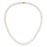 14k 8-9mm Round White Saltwater Akoya Cultured Pearl Necklace-WBC-PL80AA-20