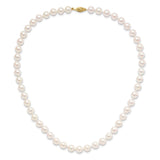 14k 8-9mm Round White Saltwater Akoya Cultured Pearl Necklace-WBC-PL80AA-18