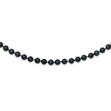 14k White Gold 6-7mm Round Black Saltwater Akoya Cultured Pearl Necklace-WBC-PLB60-24
