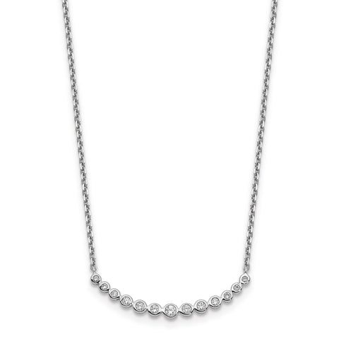 14k White Gold Diamond Curved Bar Necklace-WBC-PM1005-025-WA-18