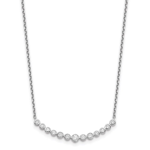 14k White Gold Diamond Curved Bar Necklace-WBC-PM1005-050-WA-18