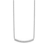 14k White Gold Diamond Curved Bar 18 inch Necklace-WBC-PM3732-025-WA