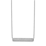 14k White Gold Diamond Bar 18 inch Necklace-WBC-PM3734-050-WA