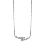 14k White Gold Diamond Curved Bar 18 inch Necklace-WBC-PM3737-033-WA