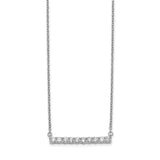 14k White Gold Diamond Bar 18 inch Necklace-WBC-PM3738-050-WA