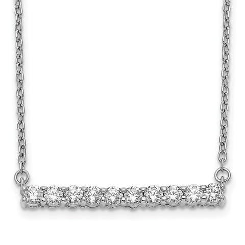 14k White Gold Diamond Bar 18 inch Necklace-WBC-PM3738-050-WA