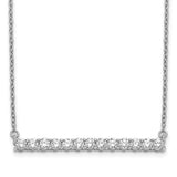 14k White Gold Diamond Bar 18 inch Necklace-WBC-PM3738-066-WA