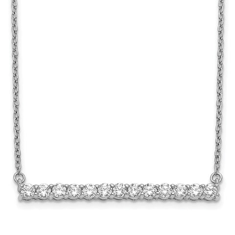 14k White Gold Diamond Bar 18 inch Necklace-WBC-PM3738-066-WA