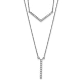 14k White Gold Diamond Double Strand 18 inch Necklace-WBC-PM3744-030-WA