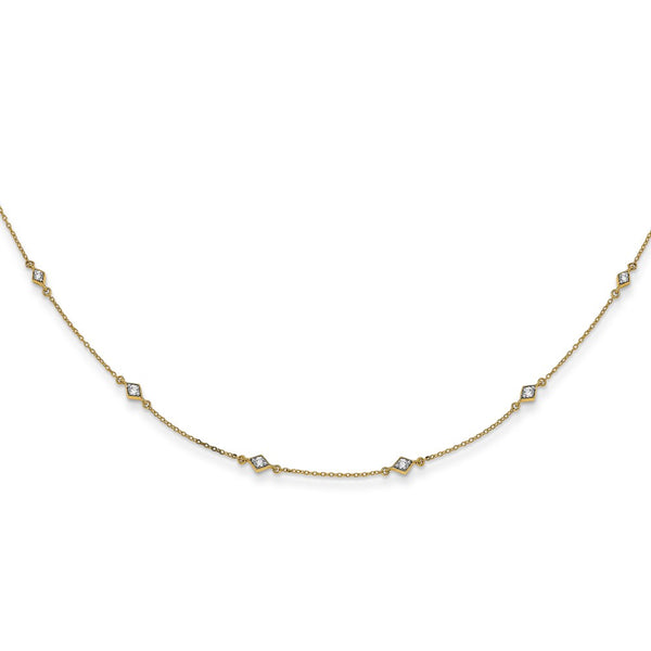 14k Diamond Multi Station Necklace-WBC-PM3754-050-YA