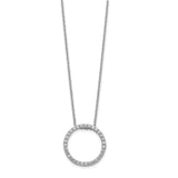 14k White Gold Diamond Circle 18 inch Necklace-WBC-PM3781-050-WA
