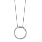 14k White Gold Diamond Circle 18 inch Necklace-WBC-PM3781-060-WA