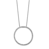 14k White Gold Diamond Circle 18 inch Necklace-WBC-PM3781-080-WA