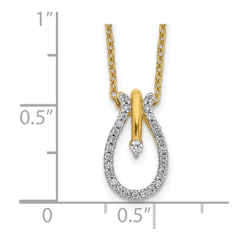 14k Diamond Teardrop 18 inch Necklace-WBC-PM3785-015-YA