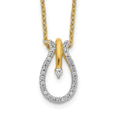 14k Diamond Teardrop 18 inch Necklace-WBC-PM3785-015-YA