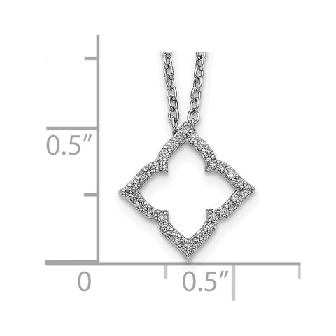 14k White Gold Diamond 18 inch Necklace-WBC-PM3788-015-WA