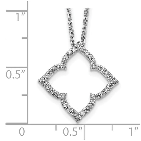 14k White Gold Diamond 18 inch Necklace-WBC-PM3788-025-WA