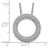 14k White Gold Diamond Circle 18 inch Necklace-WBC-PM3789-060-WA