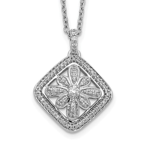 14k White Gold Diamond Vintage 18 inch Necklace-WBC-PM3794-025-WA