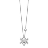 14k White Gold Diamond Snowflake 18 inch Necklace-WBC-PM3813-025-WA