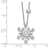 14k White Gold Diamond Snowflake 18 inch Necklace-WBC-PM3813-025-WA