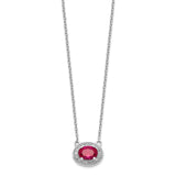 14k White Gold Diamond and Oval Ruby 18 inch Necklace-WBC-PM4026-RU-010-WA-18