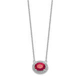 14k White Gold Diamond and Oval Ruby 18 inch Necklace-WBC-PM4026-RU-020-WA-18