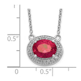 14k White Gold Diamond and Oval Ruby 18 inch Necklace-WBC-PM4026-RU-020-WA-18