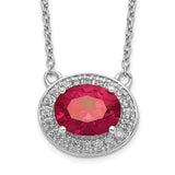 14k White Gold Diamond and Oval Ruby 18 inch Necklace-WBC-PM4026-RU-020-WA-18