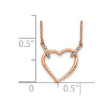 14k Rose Gold Diamond Heart 18 inch Necklace-WBC-PM4366-005-RA