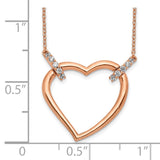 14k Rose Gold Diamond Heart 18 inch Necklace-WBC-PM4366-025-RA