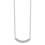 14k White Gold Diamond Curved Bar 18 inch Necklace-WBC-PM4679-016-WA