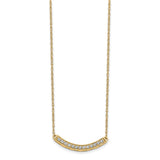 14k Diamond Curved Bar 18 inch Necklace-WBC-PM4679-016-YA